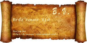 Brünauer Vid névjegykártya